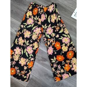 Rachel Zoe M Pants Wide Leg Hippie Boho Pockets Floral Palazzo Festival Granola